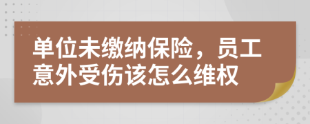单位未缴纳保险，员工意外受伤该怎么维权