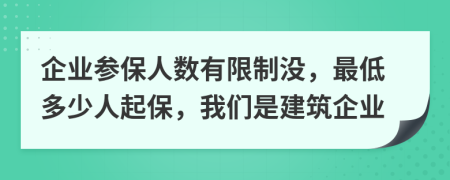 企业参保人数有限制没，最低多少人起保，我们是建筑企业