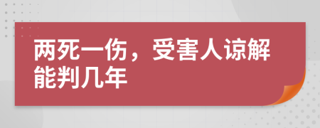 两死一伤，受害人谅解能判几年