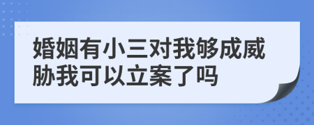 婚姻有小三对我够成威胁我可以立案了吗