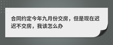 合同约定今年九月份交房，但是现在迟迟不交房，我该怎么办