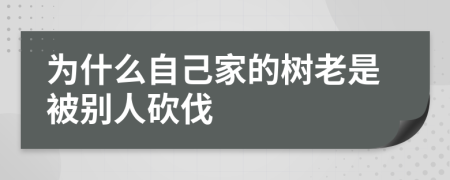 为什么自己家的树老是被别人砍伐