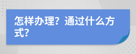 怎样办理？通过什么方式？