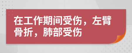 在工作期间受伤，左臂骨折，肺部受伤