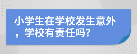 小学生在学校发生意外，学校有责任吗？