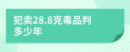 犯卖28.8克毒品判多少年