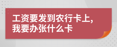 工资要发到农行卡上,我要办张什么卡