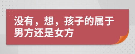 没有，想，孩子的属于男方还是女方