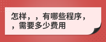 怎样，，有哪些程序，，需要多少费用