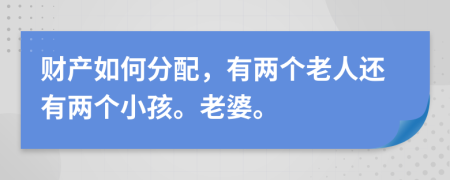 财产如何分配，有两个老人还有两个小孩。老婆。