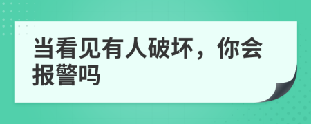 当看见有人破坏，你会报警吗