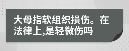 大母指软组织损伤。在法律上,是轻微伤吗