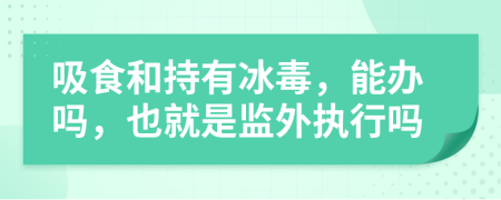 吸食和持有冰毒，能办吗，也就是监外执行吗