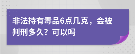 非法持有毒品6点几克，会被判刑多久？可以吗