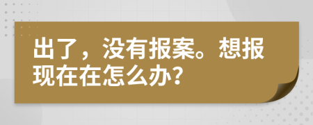 出了，没有报案。想报现在在怎么办？