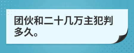 团伙和二十几万主犯判多久。