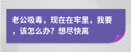 老公吸毒，现在在牢里，我要，该怎么办？想尽快离