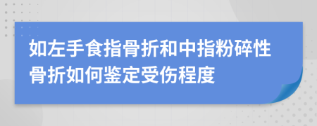 如左手食指骨折和中指粉碎性骨折如何鉴定受伤程度