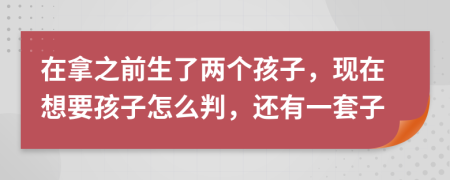 在拿之前生了两个孩子，现在想要孩子怎么判，还有一套子