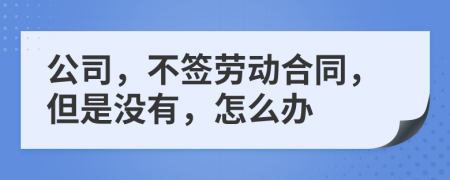 公司，不签劳动合同，但是没有，怎么办