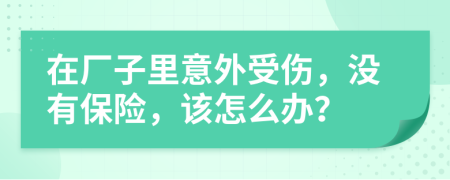 在厂子里意外受伤，没有保险，该怎么办？