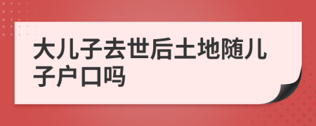 大儿子去世后土地随儿子户口吗