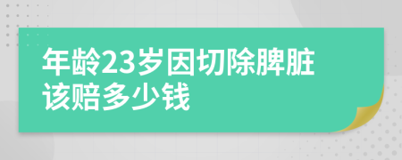 年龄23岁因切除脾脏该赔多少钱