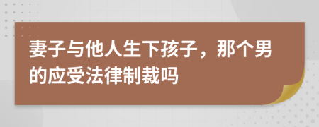 妻子与他人生下孩子，那个男的应受法律制裁吗