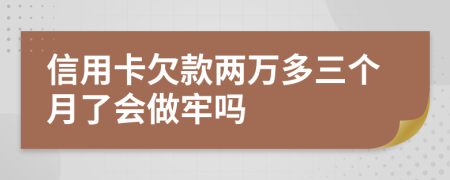 信用卡欠款两万多三个月了会做牢吗