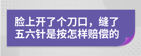 脸上开了个刀口，缝了五六针是按怎样赔偿的