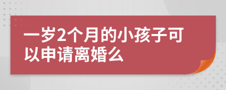 一岁2个月的小孩子可以申请离婚么