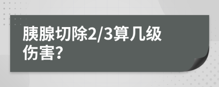 胰腺切除2/3算几级伤害？
