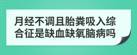 月经不调且胎粪吸入综合征是缺血缺氧脑病吗