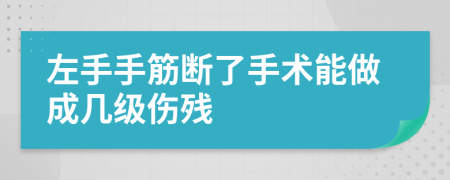 左手手筋断了手术能做成几级伤残