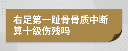 右足第一趾骨骨质中断算十级伤残吗