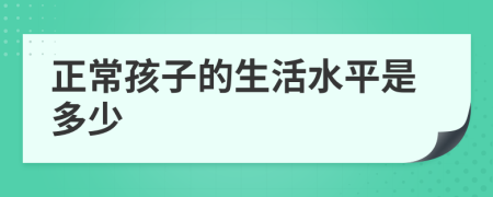 正常孩子的生活水平是多少