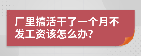 厂里搞活干了一个月不发工资该怎么办？