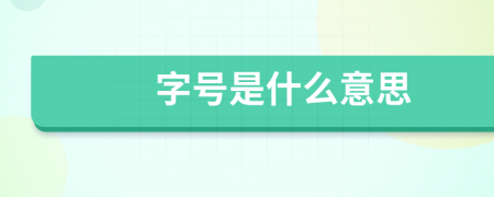 字号是什么意思