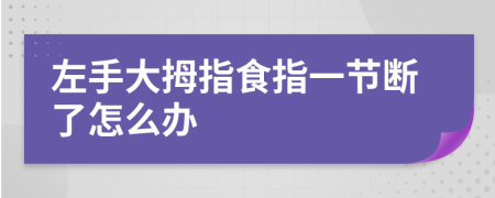 左手大拇指食指一节断了怎么办