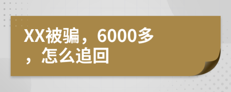 XX被骗，6000多，怎么追回