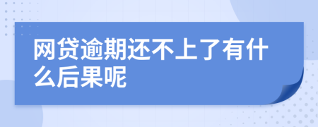 网贷逾期还不上了有什么后果呢