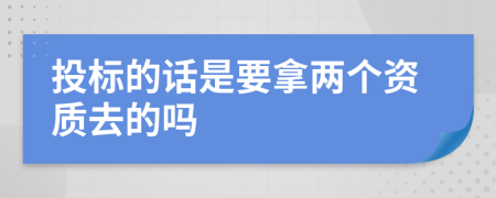 投标的话是要拿两个资质去的吗