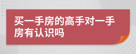 买一手房的高手对一手房有认识吗