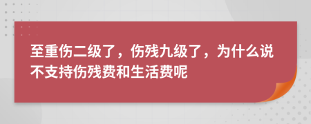 至重伤二级了，伤残九级了，为什么说不支持伤残费和生活费呢