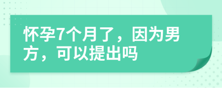 怀孕7个月了，因为男方，可以提出吗