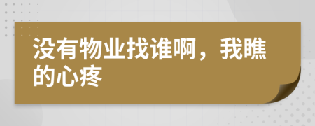 没有物业找谁啊，我瞧的心疼