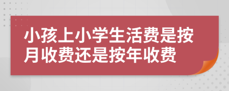 小孩上小学生活费是按月收费还是按年收费