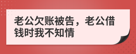 老公欠账被告，老公借钱时我不知情