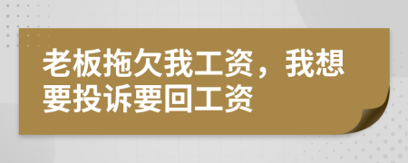 老板拖欠我工资，我想要投诉要回工资