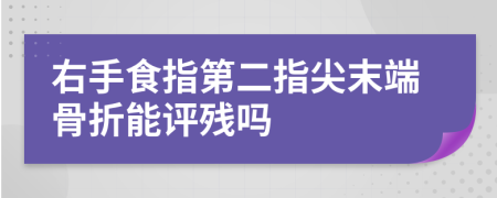 右手食指第二指尖末端骨折能评残吗